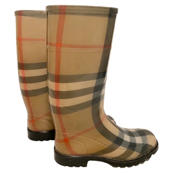 Burberry Rubber Signature Rain Boots, 38 - Picture 1 of 5